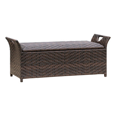 Quinto Wicker Storage Bench by Wrought Studio