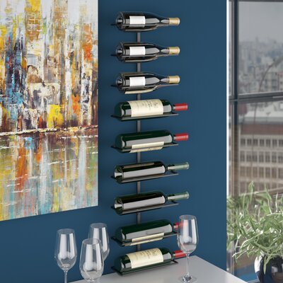 Chetek Wall Mounted Wine Bottle Rack in Black by Ivy Bronx