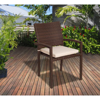 Sallie Wicker Brown Dining Armchairs (Set Of 2) by Beachcrest Home