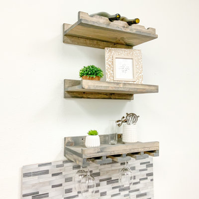 Candelario Solid Wood Wall Mounted Wine Glass Rack by Union Rustic