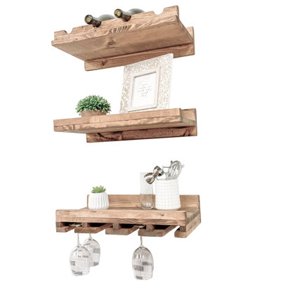 Candelario Solid Wood Wall Mounted Wine Glass Rack by Union Rustic