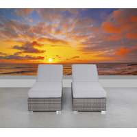 Batley Fully Assembled Outdoor Wicker Chaise Lounge