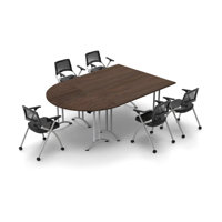 Partone 5 Person Conference Meeting Tables with 5 Chairs Complete Set by Inbox Zero