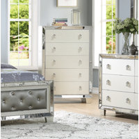 Lagunitas Contemporary 5 Drawers Chest In Silver by Willa Arlo Interiors
