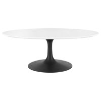Silver Orchid Fein Oval-Shaped Coffee Table by Modway