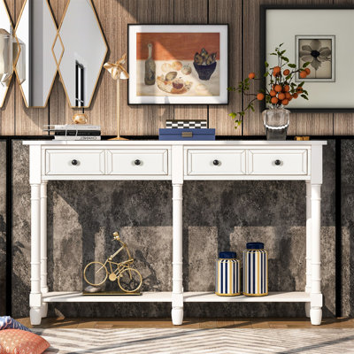 Mccaw Console Table Sofa Table Easy Assembly with Two Storage Drawers and Bottom Shelf for Living Room, Entryway by Alcott Hill
