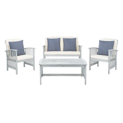 Kuhn 4 Piece Sofa Seating Group with Cushions by Longshore Tides