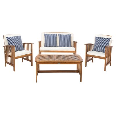 Kuhn 4 Piece Sofa Seating Group with Cushions by Longshore Tides
