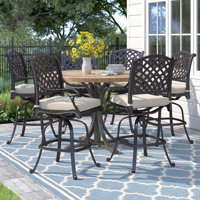 Frazee Patio Bar Stool with Cushion by Three Posts