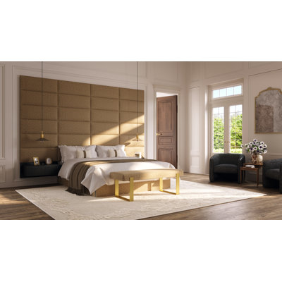 Sapan Upholstered Solid Wood Panel Headboard