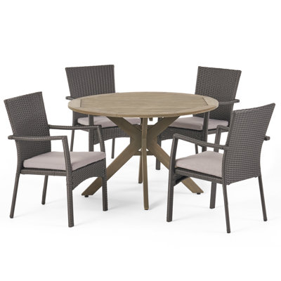 Towler 5 Piece Dining Set with Cushions by Ebern Designs