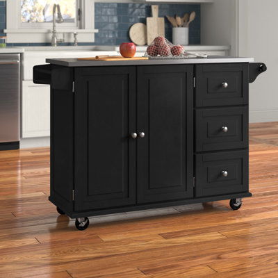 Taniha Kitchen Cart with Stainless Steel Top by Red Barrel Studio