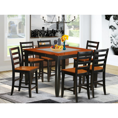Teressa Butterfly Leaf Rubberwood Solid Wood Dining Set by Alcott Hill