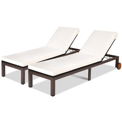 Broshous 81" Long Reclining Single Chaise with Cushions by Wade Logan