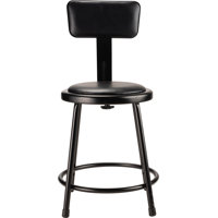 NPSHeavy Duty Vinyl Padded Steel Stool With Backrest, Black by National Public Seating
