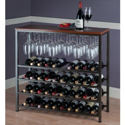 Akera 40 Bottle Floor Wine Bottle and Glass Rack by Latitude Run