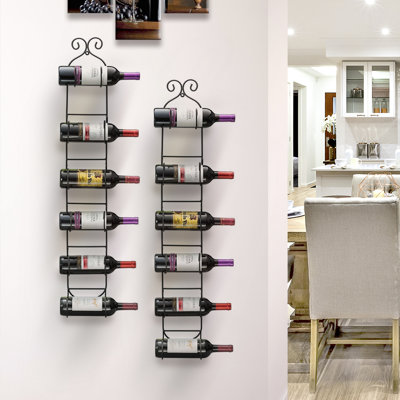 Poythress 6 Bottle Wall Mounted Wine Bottle Rack