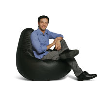 American Furniture Alliance Adult Red & White Vinyl Bean Bag Chair by Trule