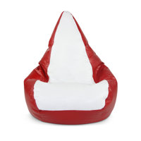 American Furniture Alliance Adult Red & White Vinyl Bean Bag Chair by Trule