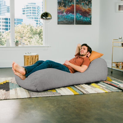 Arlo Chaise Lounge Bean Bag Chair - Premium Chenille by Latitude Run