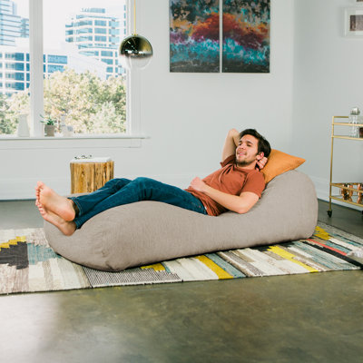 Arlo Chaise Lounge Bean Bag Chair - Premium Chenille by Latitude Run