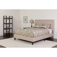 Aluino Panel Tufted Upholstered Platform Bed and Pocket Spring Mattress by Lark Manor