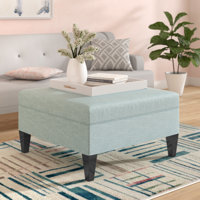 Gamino 34" Wide Square Ottoman with Storage by Brayden Studio