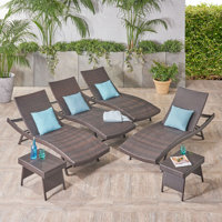 Aldiana Reclining Chaise Lounge Set with Table