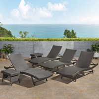 Aldiana Reclining Chaise Lounge Set with Table by Ebern Designs