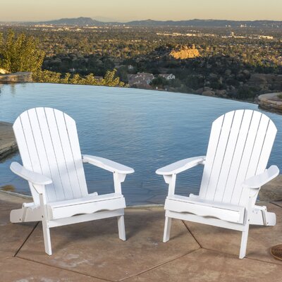 Woking Solid Wood Folding Adirondack Chair by Beachcrest Home