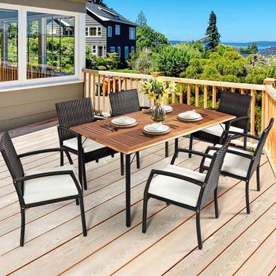 Rectangular 6 - Person 63" Long Dining Set with Cushions