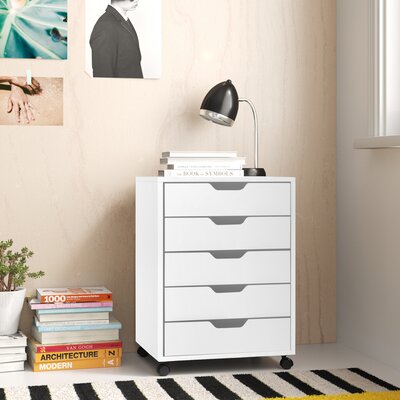 Sarge Halifax 5-Drawer Mobile Vertical Filing Cabinet by Ebern Designs