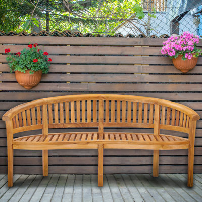 Meyer 74" W A-Grade Teak Garden and Patio Bench by Bay Isle Home