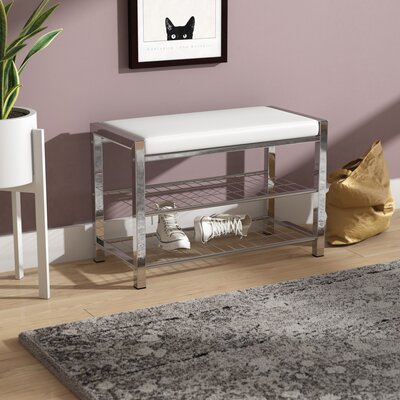 Chafic Faux Leather Upholstered Shoe Storage Bench by Mercer41