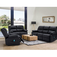 Stewbum Faux Leather Reclining Living Room Set by Red Barrel Studio