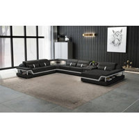 Asantae - Genuine Leather Modular Corner Sectional by Wade Logan