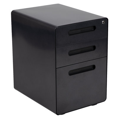 Concho Ergonomic 3-Drawer Mobile Locking Filing Cabinet Storage Organizer by Ebern Designs