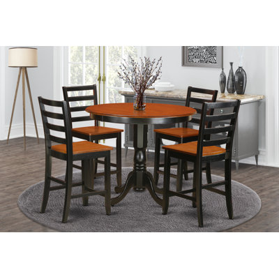 Everson 4 - Person Counter Height Solid Wood Dining Set by Rosalind Wheeler