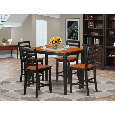 Falmouth Counter Height Rubberwood Solid Wood Dining Set by Rosalind Wheeler
