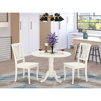 Galvez 3 - Piece Drop Leaf Rubberwood Solid Wood Dining Set by Rosalind Wheeler