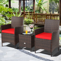 Agatina 3 Pieces Rattan 2 Person Seating Group by Winston Porter