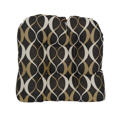 19-Inch U-Shaped Premium Outdoor Tufted Dining Chair Cushion by Winston Porter