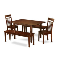 Agesilao Butterfly Leaf Solid Wood Rubberwood Dining Set by Winston Porter