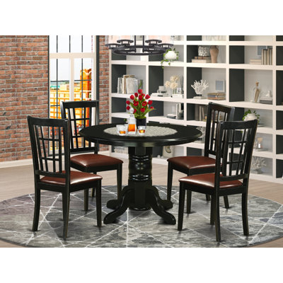Gean Rubberwood Solid Wood Dining Set by Three Posts