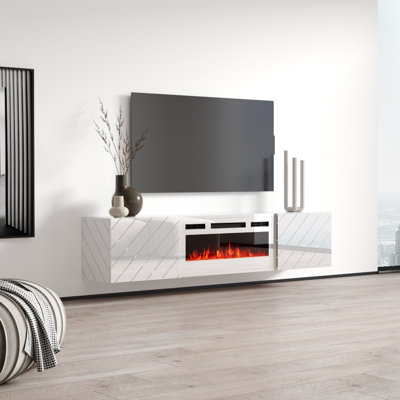 Gofried TV Stand for TVs up to 88" with Electric Fireplace Included by Ivy Bronx