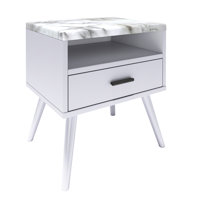 Marcello Mid Century Faux Marble Top Low-Profile Nightstand by Boyd Sleep