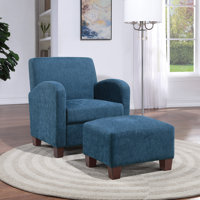 Kaelan 29.25" Wide Polyester Club Chair and Ottoman by Red Barrel Studio