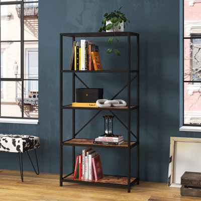 Victory 63" H x 30" W Steel Etagere Bookcase by Steelside