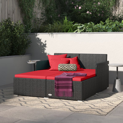 Naomie 52" Wide Outdoor Patio Daybed with Cushions by Etta Avenue