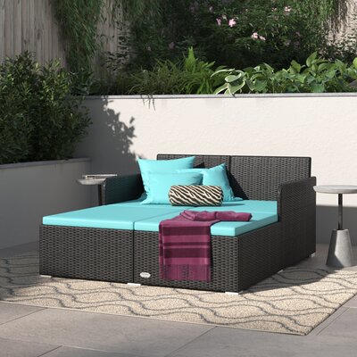 Naomie 52" Wide Outdoor Patio Daybed with Cushions by Etta Avenue